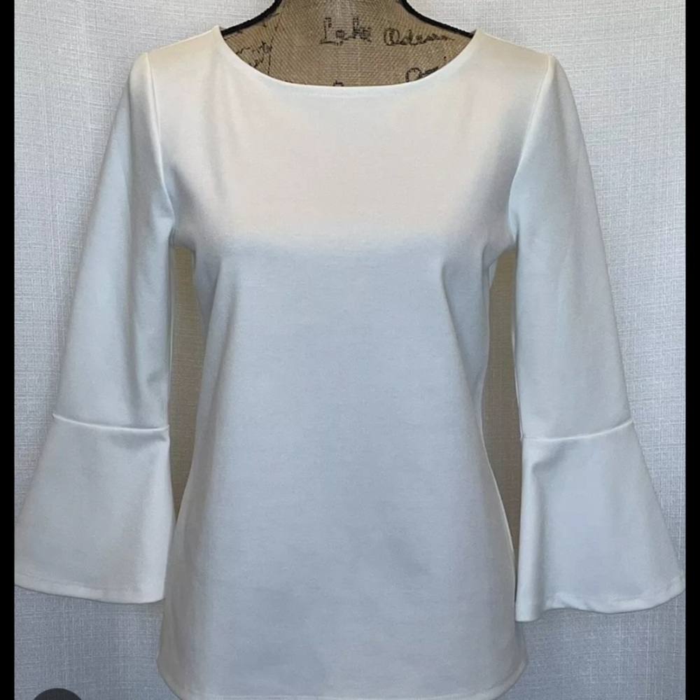 Ann Taylor White Belle Sleeve top